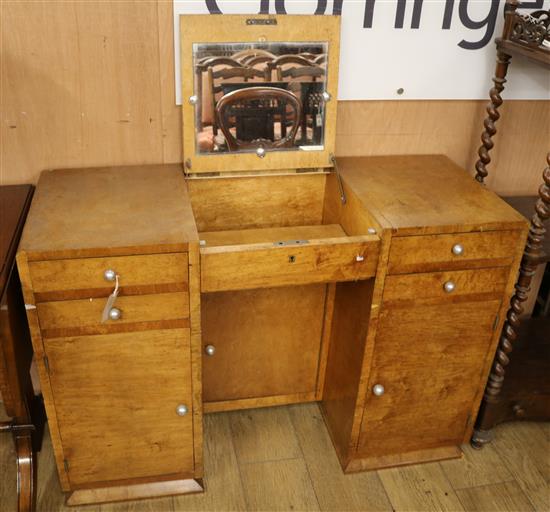 An Art Deco maple dressing table W.115cm